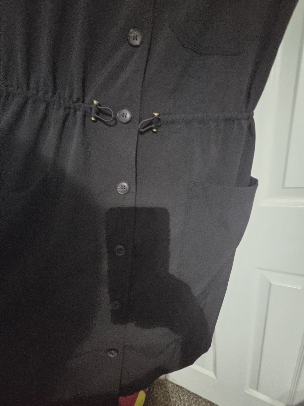 Calvin Klein Black Sleeveless Utiliry Button Up Pockets Shirt Midi Dress, Size 4 - Picture 6 of 9